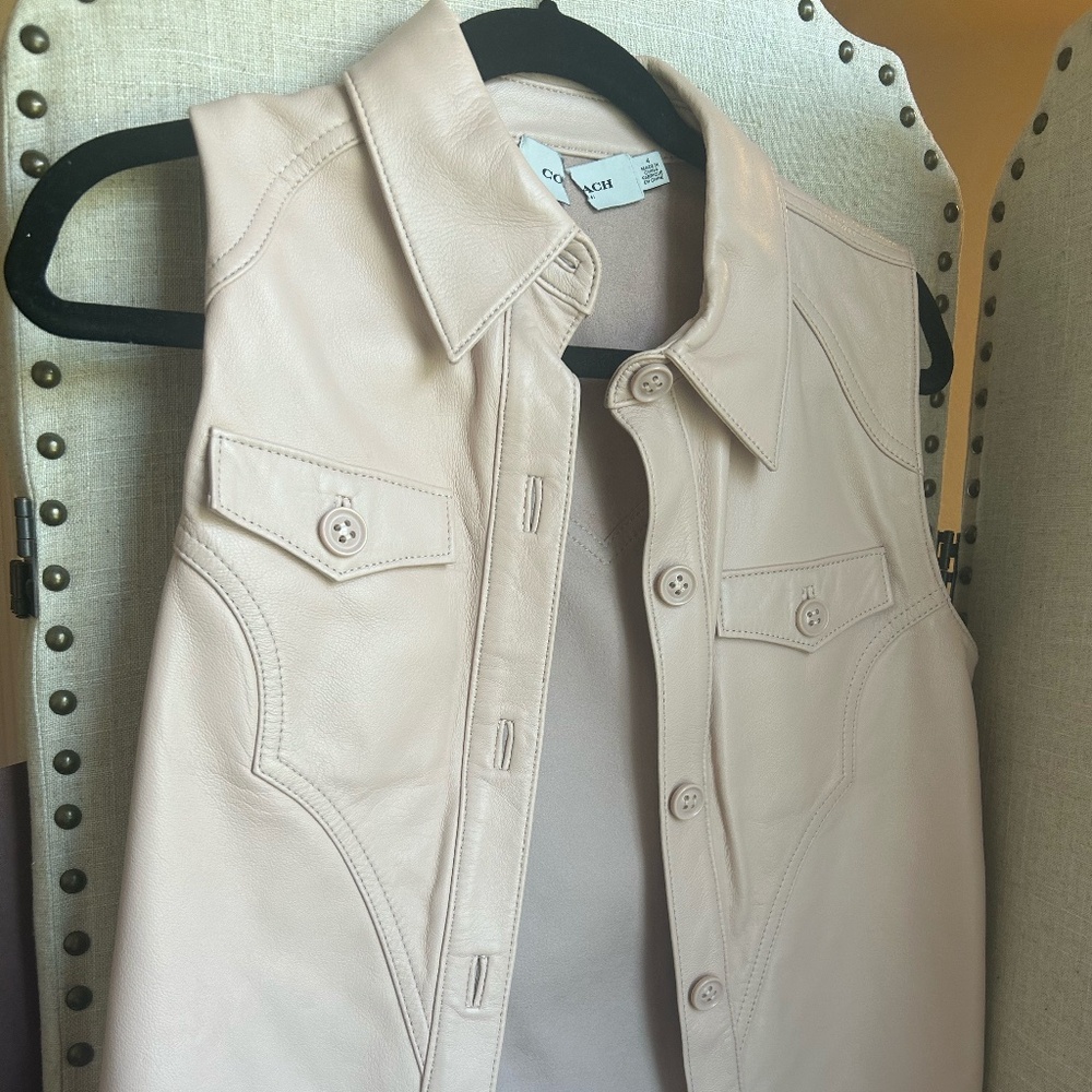 Coach Lamb Leather Vest - Blush Pink/Peachy